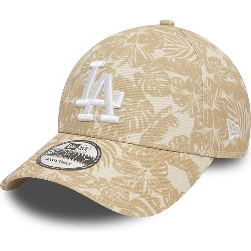 petten-gebogen-bruin-verstelbaar-9forty-summer-all-over-print-van-los-angeles-dodgers-mlb-van-new-era