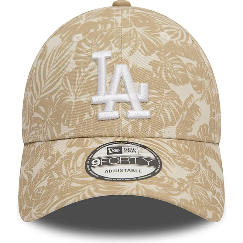 petten-gebogen-bruin-verstelbaar-9forty-summer-all-over-print-van-los-angeles-dodgers-mlb-van-new-era