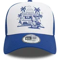 petten-gebogen-blauw-snapback-a-frame-frame-graphic-van-ice-cream-los-angeles-van-new-era