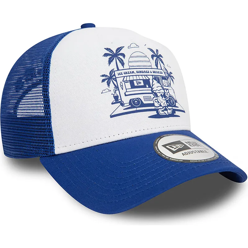 petten-gebogen-blauw-snapback-a-frame-frame-graphic-van-ice-cream-los-angeles-van-new-era