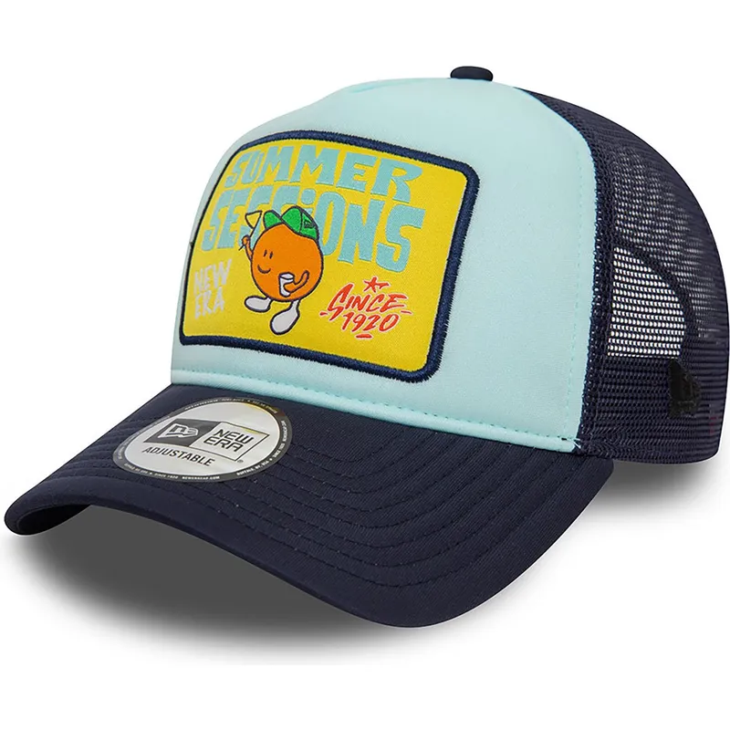 petten-gebogen-blauw-snapback-summer-sessions-a-frame-patch-van-new-era