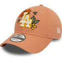 petten-gebogen-bruin-verstelbaar-9twenty-floral-van-los-angeles-dodgers-mlb-van-new-era