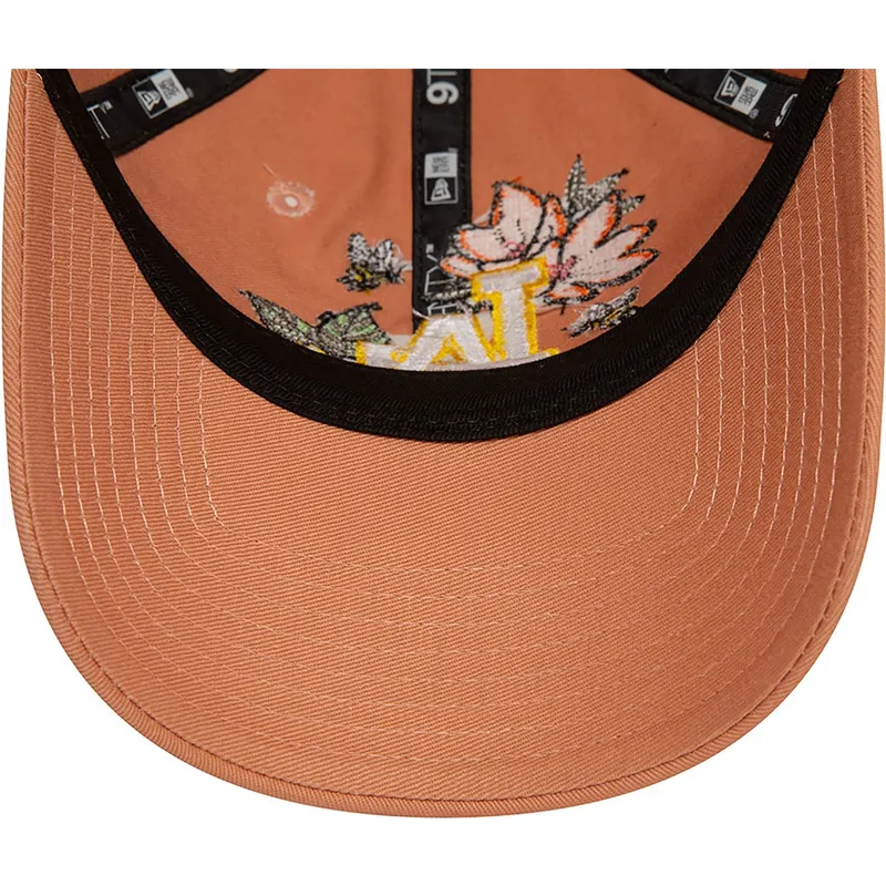 petten-gebogen-bruin-verstelbaar-9twenty-floral-van-los-angeles-dodgers-mlb-van-new-era