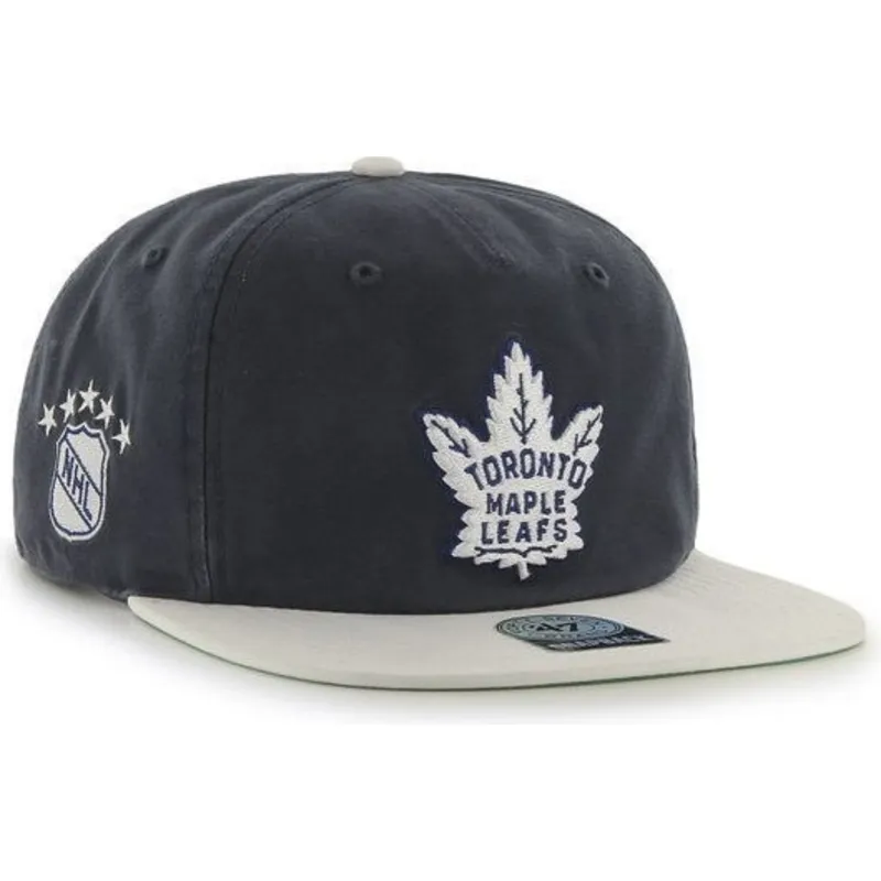 petten-plat-marineblauw-snapback-van-toronto-maple-leafs-nhl-van-47-brand