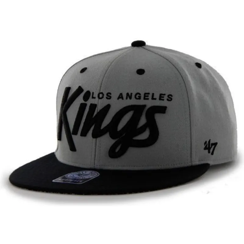 petten-plat-grijs-snapback-letras-van-los-angeles-kings-nhl-van-47-brand petten-plat-grijs-snapback-letras-van-los-angeles-kings-nhl-van-47-brand