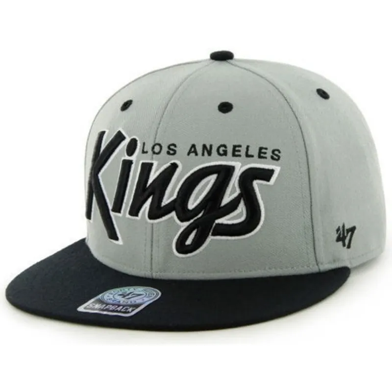 petten-plat-grijs-snapback-letras-van-los-angeles-kings-nhl-van-47-brand