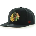 petten-plat-zwart-snapback-van-chicago-blackhawks-nhl-van-47-brand