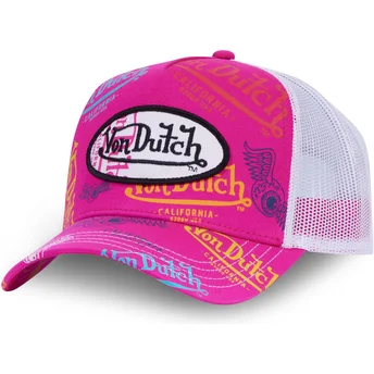 Petten gebogen roze snapback LE FUS van Von Dutch