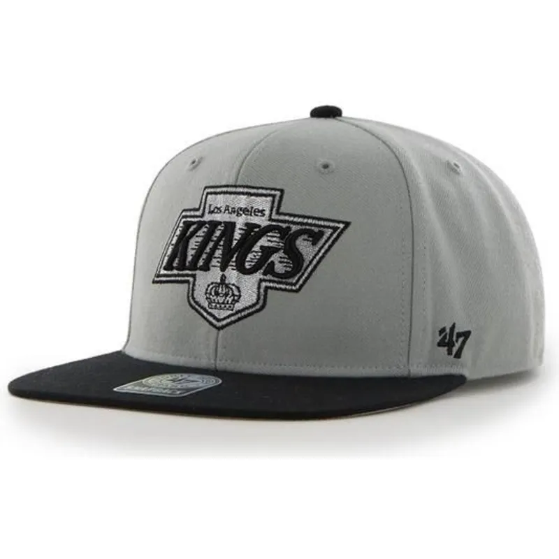 petten-plat-grijs-snapback-van-los-angeles-kings-nhl-van-47-brand