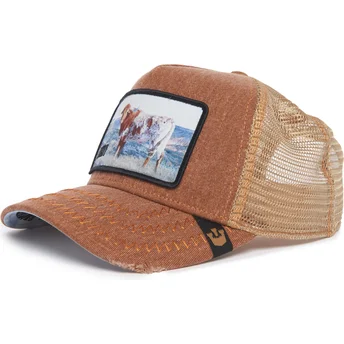 Petten gebogen bruin snapback Horny Model No. H02NY Rodeo The Farm van Goorin Bros.