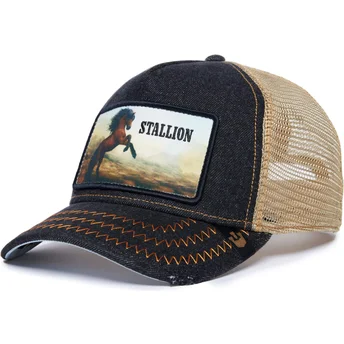 Petten gebogen zwart snapback Stallion Model No. 5741110N...