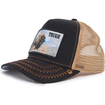 Petten gebogen zwart snapback Tough Model No. 70U9H Rodeo The Farm van Goorin Bros.