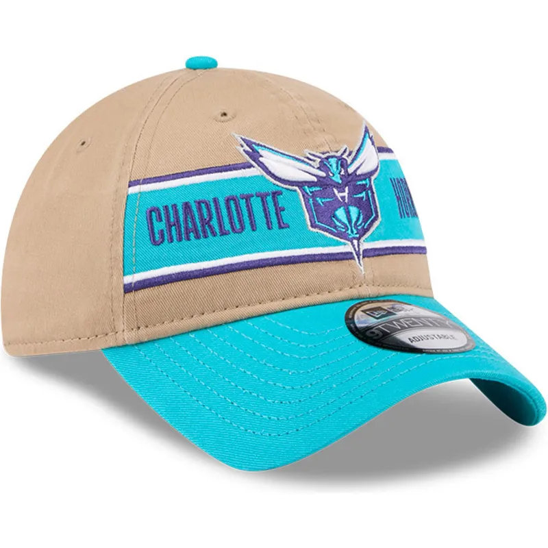 petten-gebogen-bruin-verstelbaar-9twenty-draft-2024-van-charlotte-hornets-nba-van-new-era