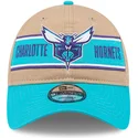 petten-gebogen-bruin-verstelbaar-9twenty-draft-2024-van-charlotte-hornets-nba-van-new-era