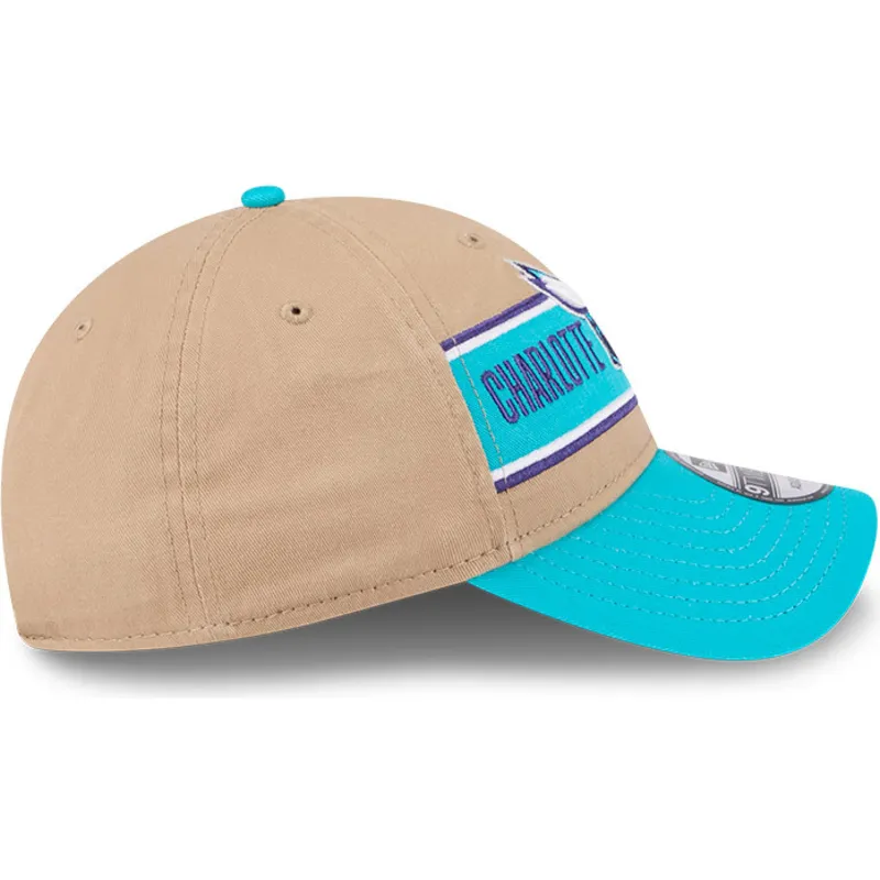 petten-gebogen-bruin-verstelbaar-9twenty-draft-2024-van-charlotte-hornets-nba-van-new-era