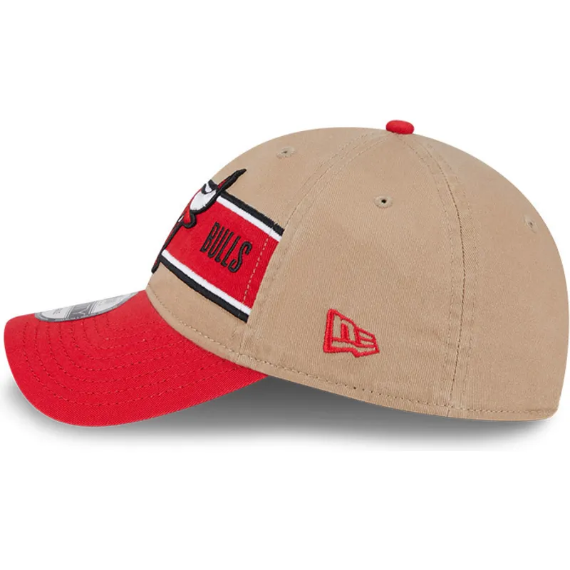 petten-gebogen-bruin-verstelbaar-9twenty-draft-2024-van-chicago-bulls-nba-van-new-era