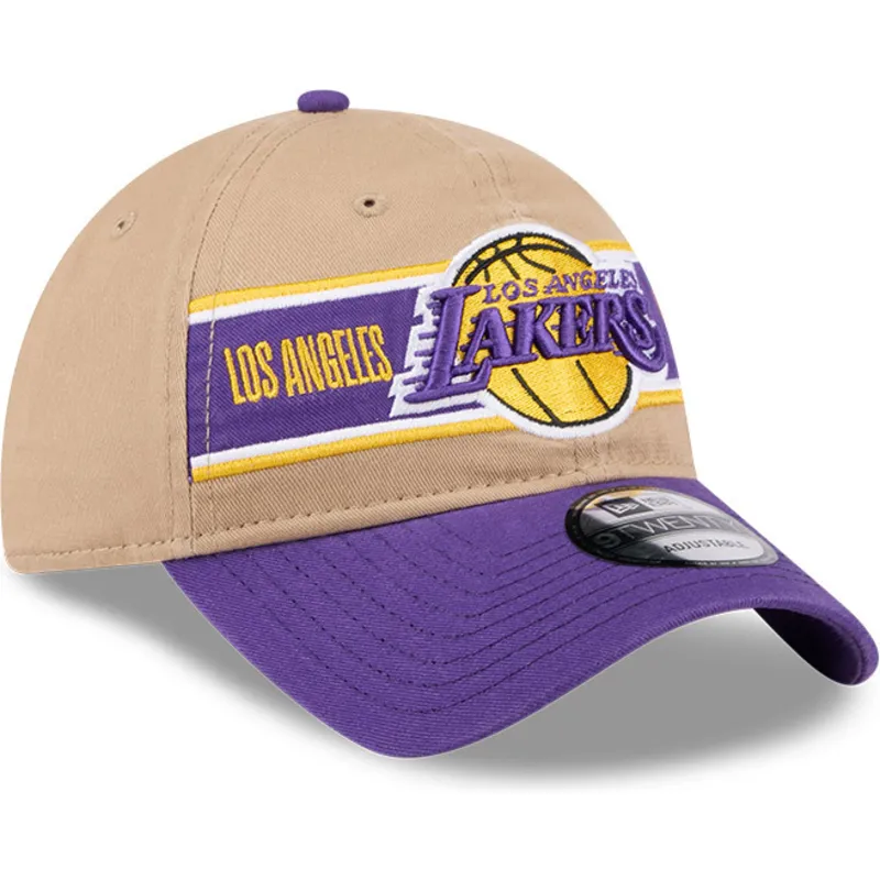 petten-gebogen-bruin-verstelbaar-9twenty-draft-2024-van-los-angeles-lakers-nba-van-new-era