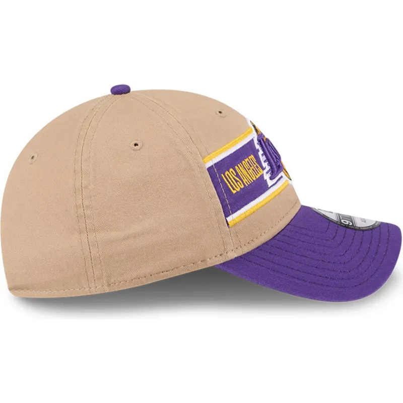 petten-gebogen-bruin-verstelbaar-9twenty-draft-2024-van-los-angeles-lakers-nba-van-new-era