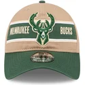 petten-gebogen-bruin-verstelbaar-9twenty-draft-2024-van-milwaukee-bucks-nba-van-new-era