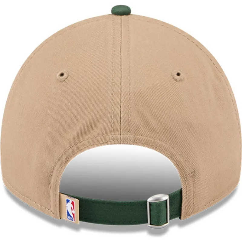petten-gebogen-bruin-verstelbaar-9twenty-draft-2024-van-milwaukee-bucks-nba-van-new-era