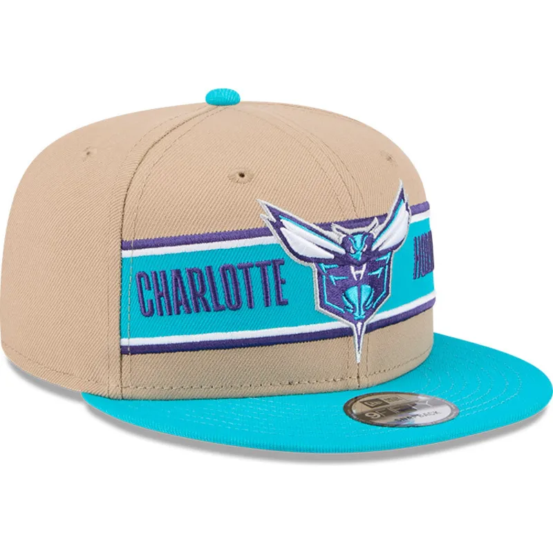 petten-plat-bruin-snapback-9fifty-draft-2024-van-charlotte-hornets-nba-van-new-era