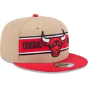 petten-plat-bruin-snapback-9fifty-draft-2024-van-chicago-bulls-nba-van-new-era