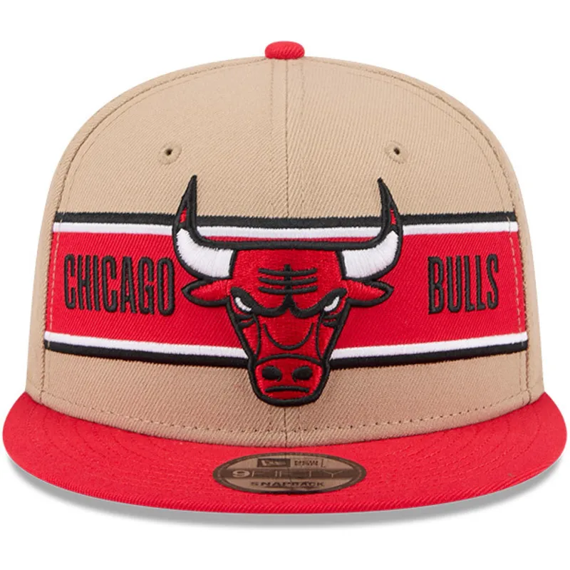petten-plat-bruin-snapback-9fifty-draft-2024-van-chicago-bulls-nba-van-new-era