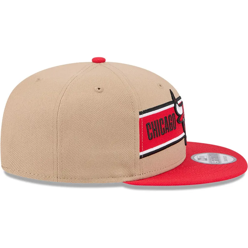 petten-plat-bruin-snapback-9fifty-draft-2024-van-chicago-bulls-nba-van-new-era
