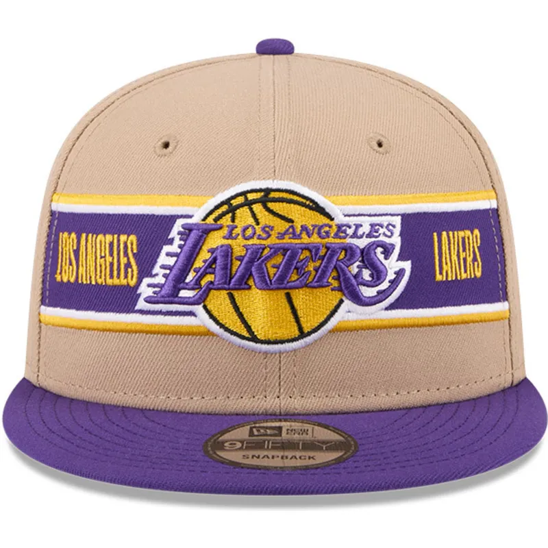 petten-plat-bruin-snapback-9fifty-draft-2024-van-los-angeles-lakers-nba-van-new-era