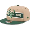 petten-plat-bruin-snapback-9fifty-draft-2024-van-milwaukee-bucks-nba-van-new-era