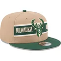 petten-plat-bruin-snapback-9fifty-draft-2024-van-milwaukee-bucks-nba-van-new-era