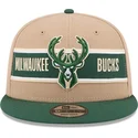 petten-plat-bruin-snapback-9fifty-draft-2024-van-milwaukee-bucks-nba-van-new-era