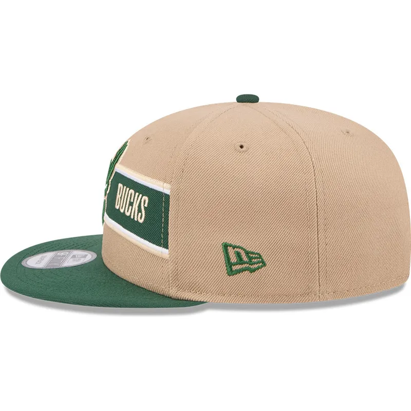 petten-plat-bruin-snapback-9fifty-draft-2024-van-milwaukee-bucks-nba-van-new-era