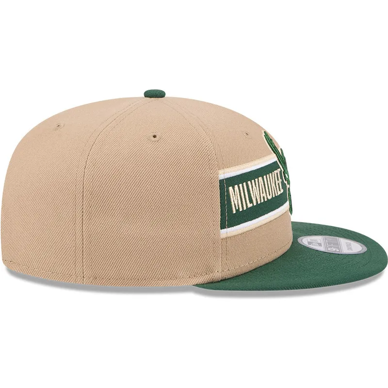 petten-plat-bruin-snapback-9fifty-draft-2024-van-milwaukee-bucks-nba-van-new-era