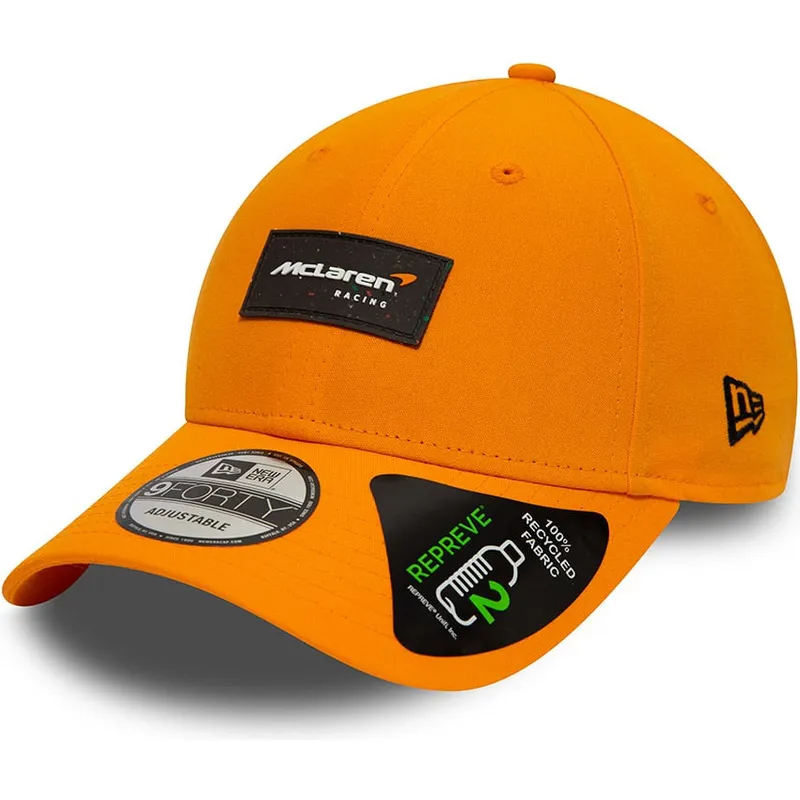 petten-gebogen-oranje-snapback-9forty-repreve-van-mclaren-racing-formula-1-van-new-era