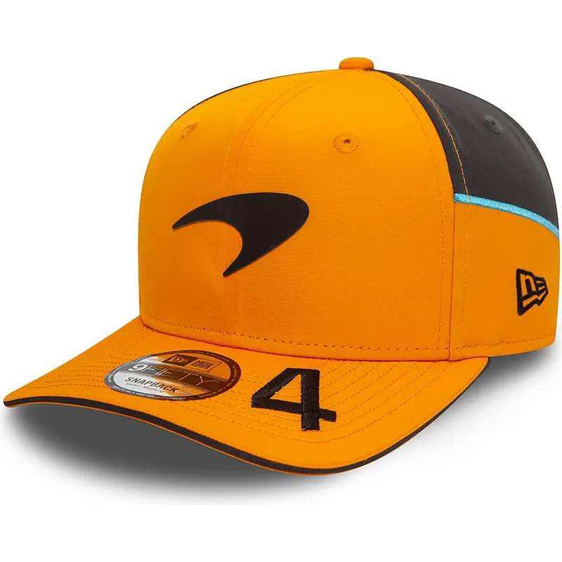 petten-gebogen-oranje-snapback-lando-norris-9fifty-original-fit-van-mclaren-racing-formula-1-van-new-era