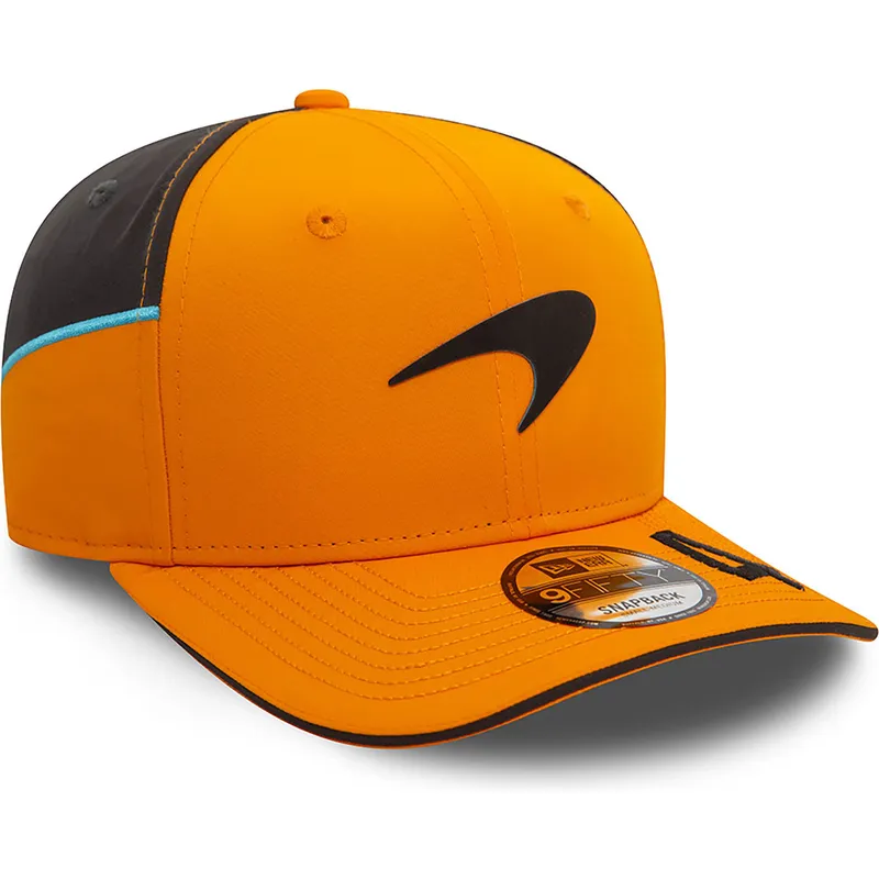 petten-gebogen-oranje-snapback-lando-norris-9fifty-original-fit-van-mclaren-racing-formula-1-van-new-era