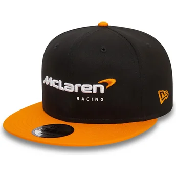 Petten plat zwart snapback 9FIFTY Essentials van McLaren Racing Formula 1 van New Era