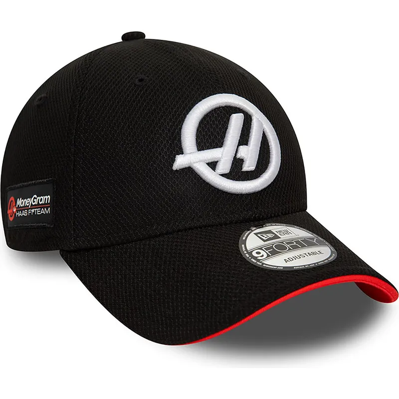 petten-gebogen-zwart-snapback-9forty-side-patch-van-haas-f1-team-formula-1-van-new-era
