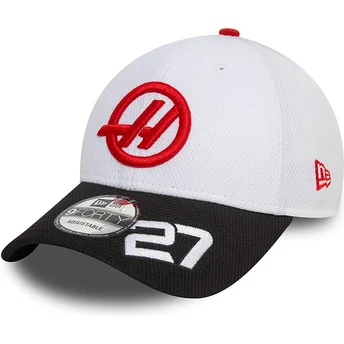 Petten gebogen wit snapback Nico Hulkenberg 9FORTY van Haas F1 Team Formula 1 van New Era