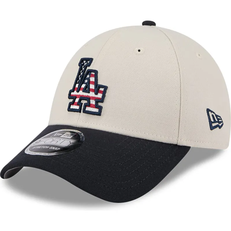 petten-gebogen-beige-snapback-9forty-stretch-snap-4th-of-july-van-los-angeles-dodgers-mlb-van-new-era