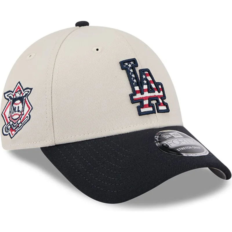 petten-gebogen-beige-snapback-9forty-stretch-snap-4th-of-july-van-los-angeles-dodgers-mlb-van-new-era
