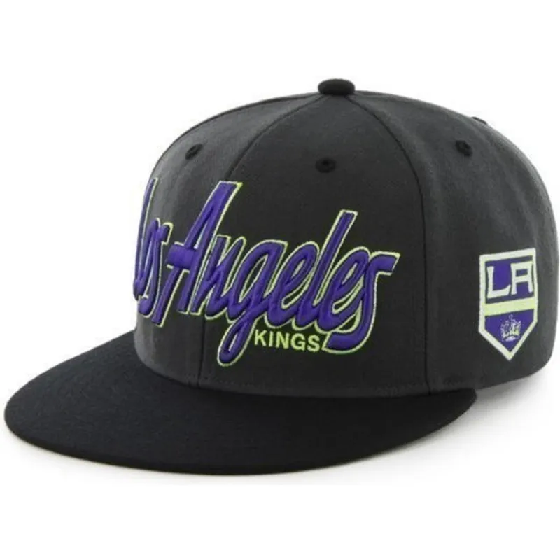petten-plat-zwart-snapback-letras-van-los-angeles-kings-nhl-van-47-brand