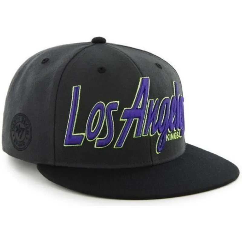 petten-plat-zwart-snapback-letras-van-los-angeles-kings-nhl-van-47-brand