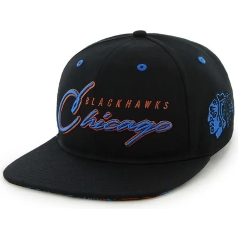 petten-plat-zwart-snapback-letras-van-chicago-blackhawks-nhl-van-47-brand