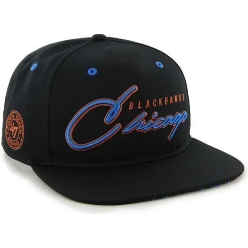 petten-plat-zwart-snapback-letras-van-chicago-blackhawks-nhl-van-47-brand