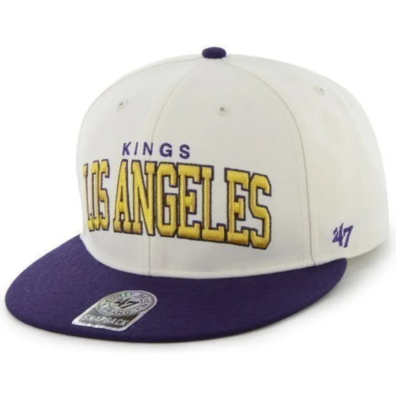 petten-plat-wit-snapback-van-los-angeles-kings-nhl-van-47-brand