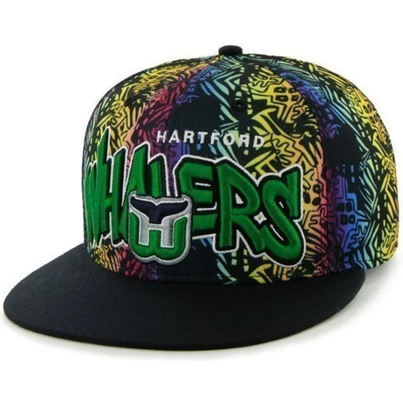 petten-plat-groen-snapback-multicolor-van-hartford-whalers-nhl-van-47-brand