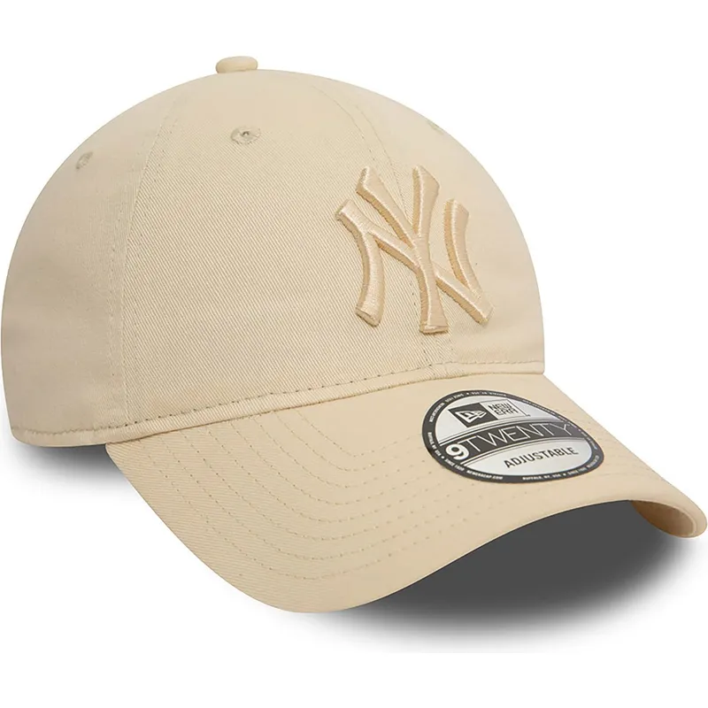 petten-gebogen-beige-verstelbaar-9twenty-league-essential-van-new-york-yankees-mlb-van-new-era