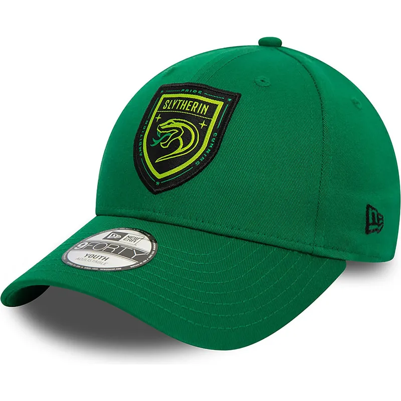 petten-gebogen-groen-snapback-voor-kinderen-9forty-van-slytherin-harry-potter-van-new-era